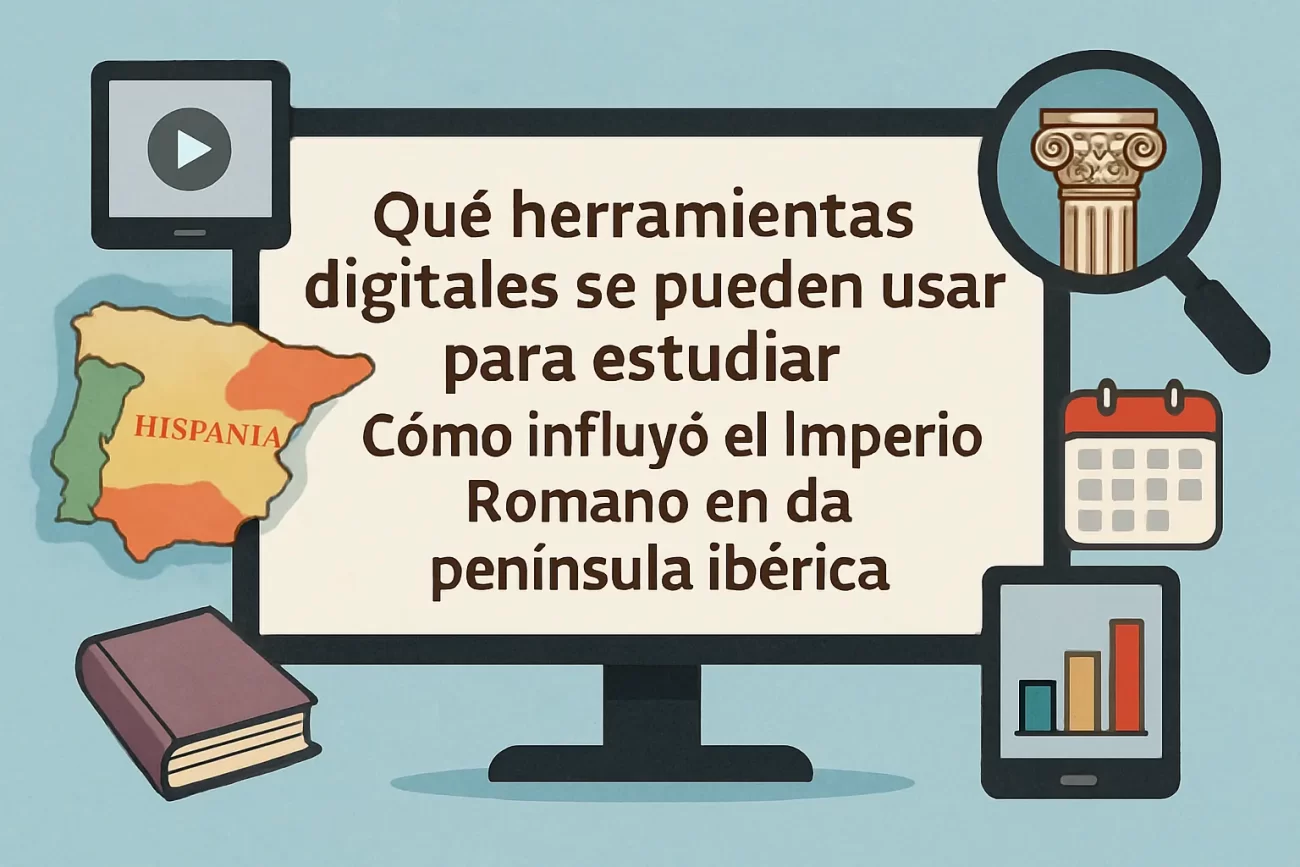 qué herramientas digitales se pueden usar para estudiar Cómo influyó el Imperio Romano en la península ibérica