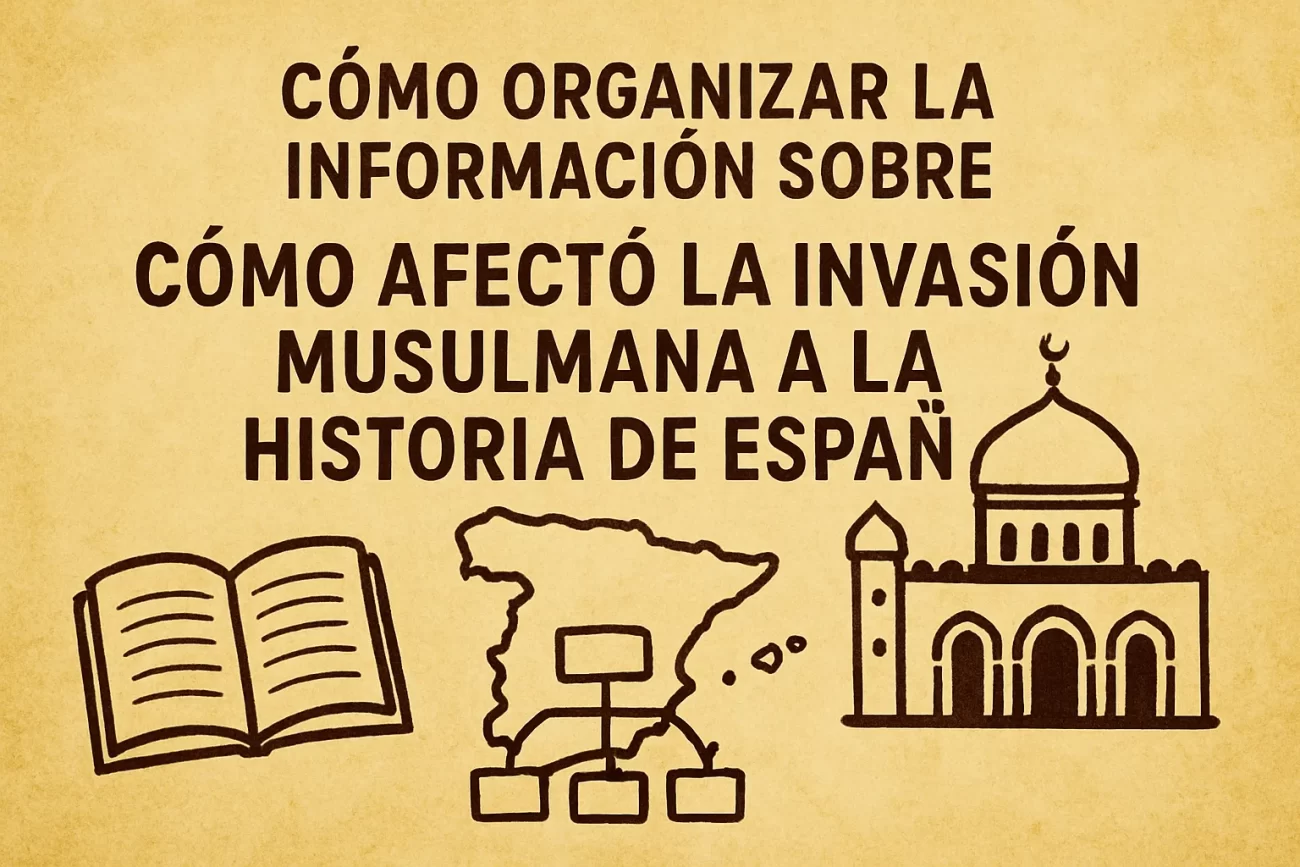 cómo organizar la información sobre Cómo afectó la invasión musulmana a la historia de España