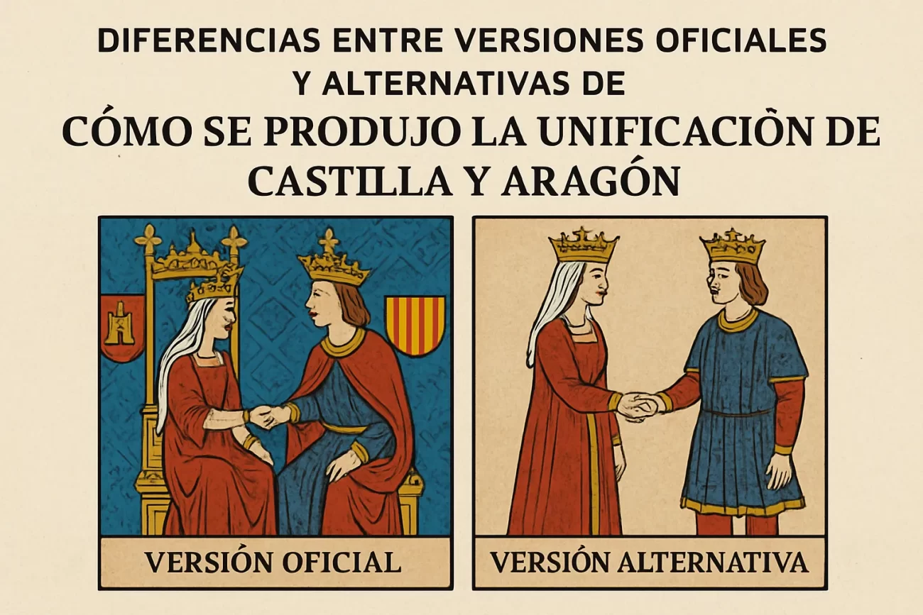 diferencias entre versiones oficiales y alternativas de Cómo se produjo la unificación de Castilla y Aragón