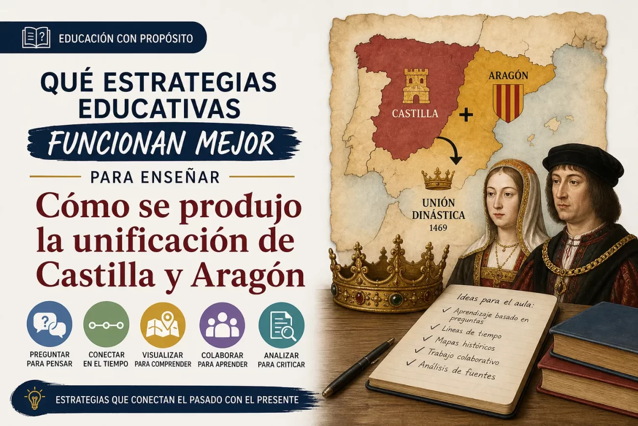 qué estrategias educativas funcionan mejor para enseñar Cómo se produjo la unificación de Castilla y Aragón