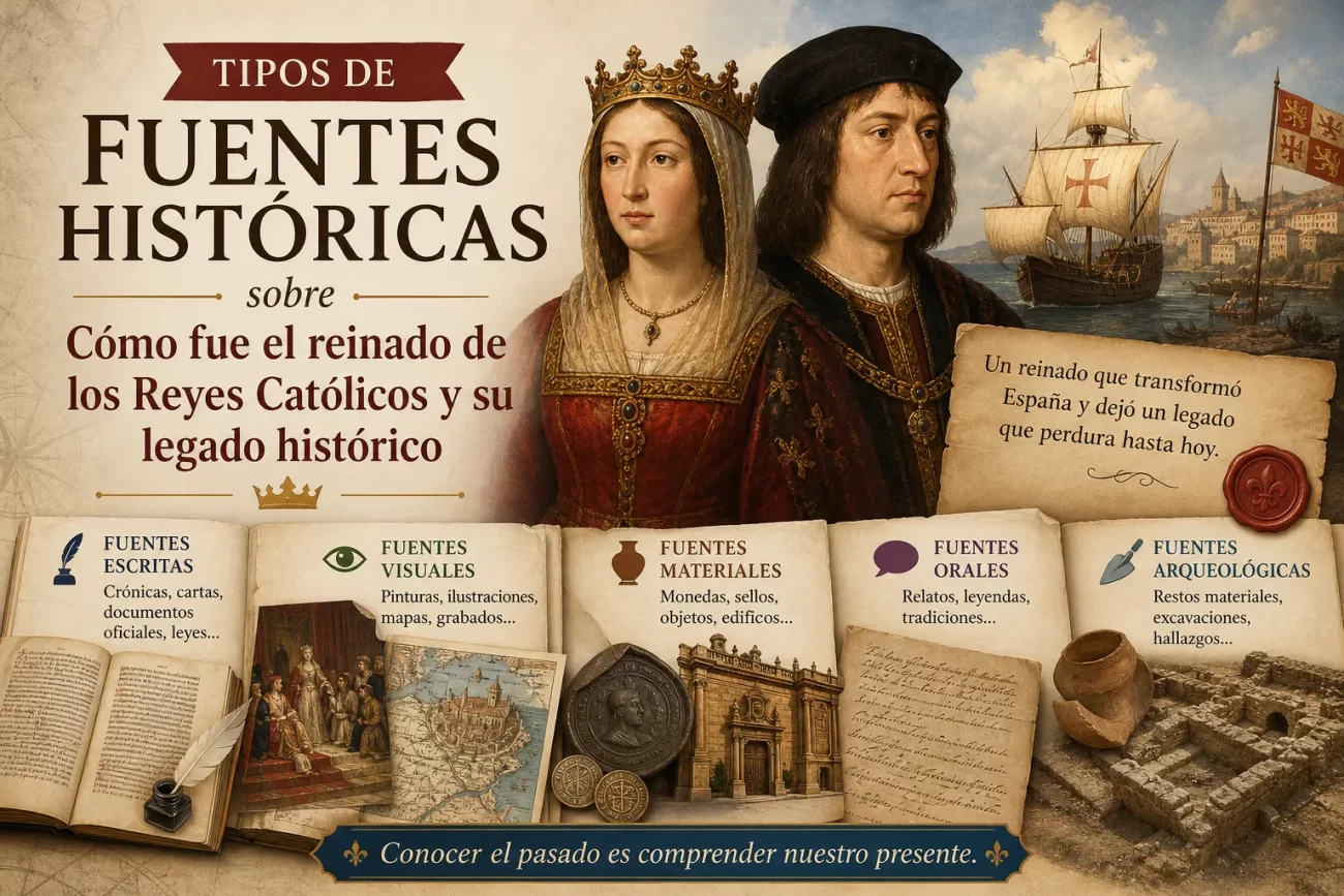 tipos de fuentes históricas sobre Cómo fue el reinado de los Reyes Católicos y su legado histórico